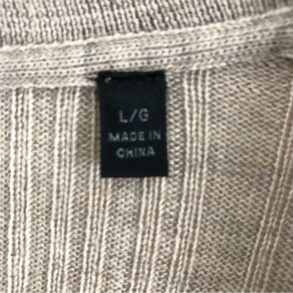 ATM Cardigan Ribbed Merino Wool Fitted Tan Large NWT - Picture 7 of 12